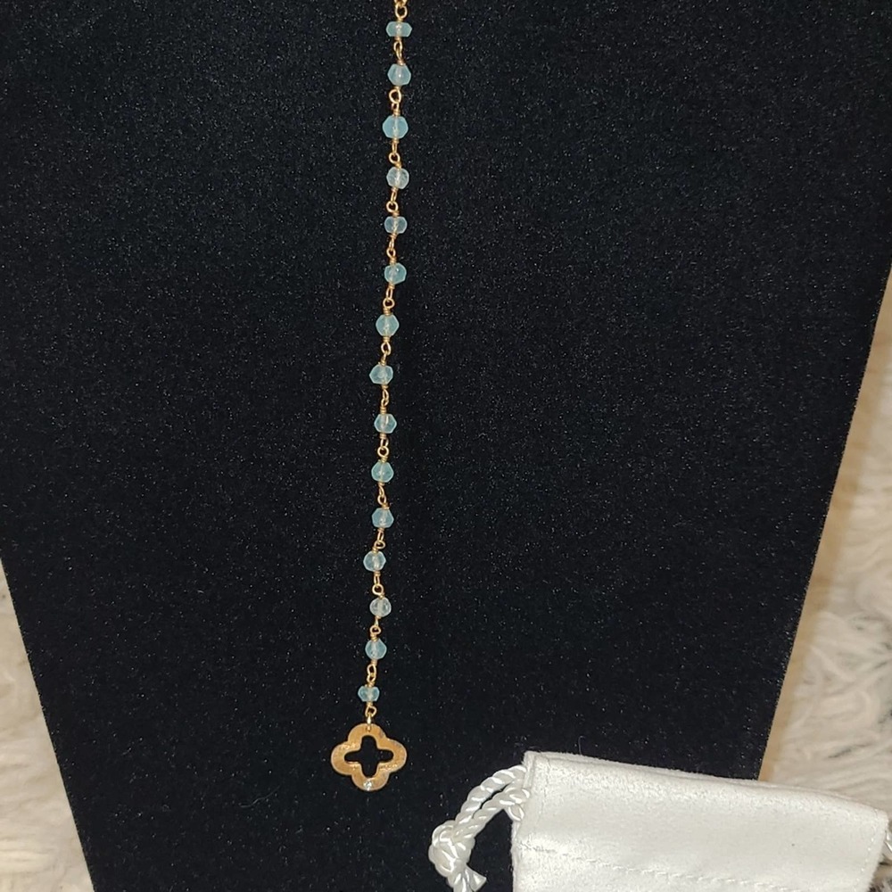 LaSoula Gold Plated Sterling Silver Y Drop Necklace - Picture 3 of 6
